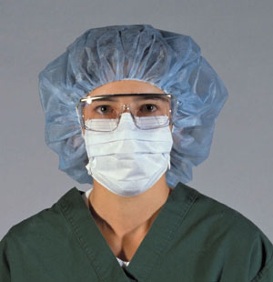 Cap Bouffant One Size Fits Most Blue Elastic Closure 24' (100/BX 5BX/CS) by AMD Ritmed  ID 8004